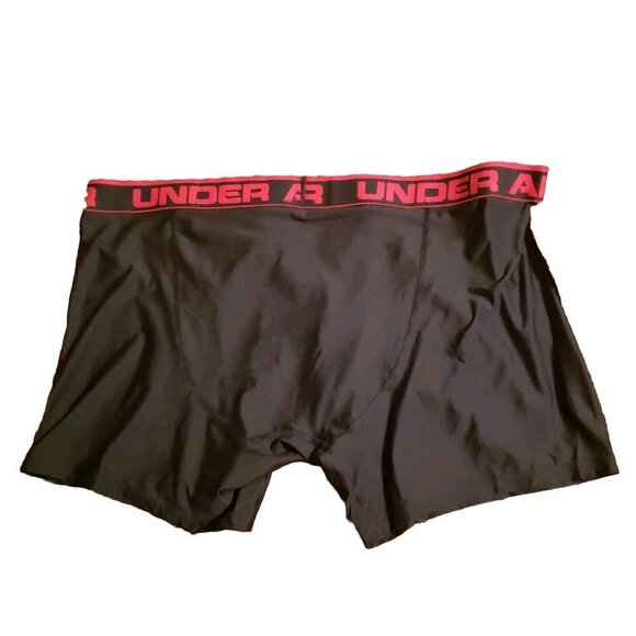 Men's Under Armour UA Tech 6" Boxer Brief Underwear HeatGear Size 4X Black Red - Picture 5 of 8